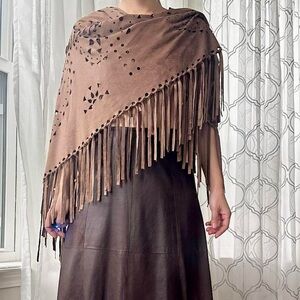 🛑RESERVED🛑 Faux Suede Fringed Scarf